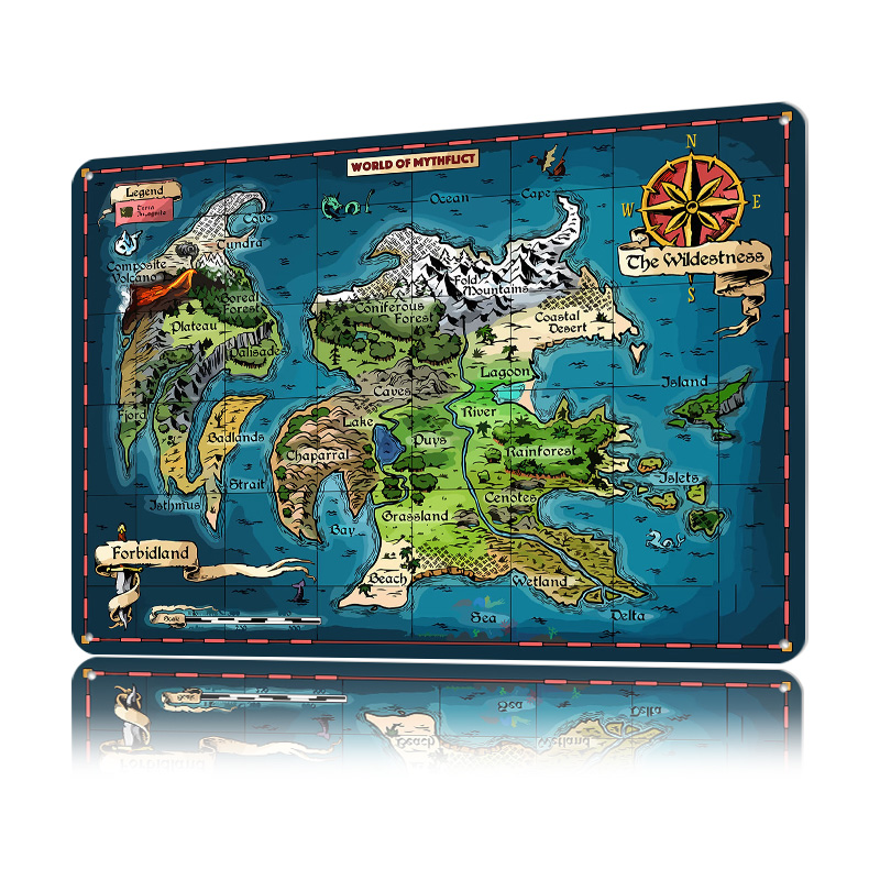 World of Mythflict Fantasy Map - World Of Retro Gaming recension och pris