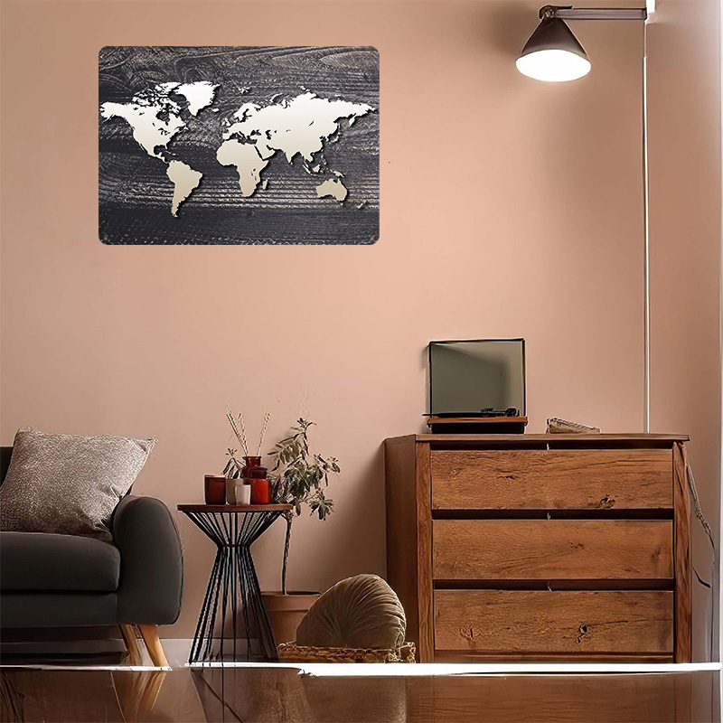 World Map 4 Metal Poster Custo - World Of Retro Gaming recension och pris