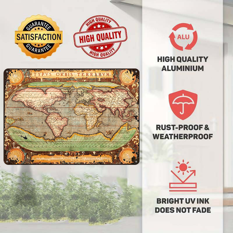 Old Map of the World Printed P - World Of Retro Gaming recension och pris
