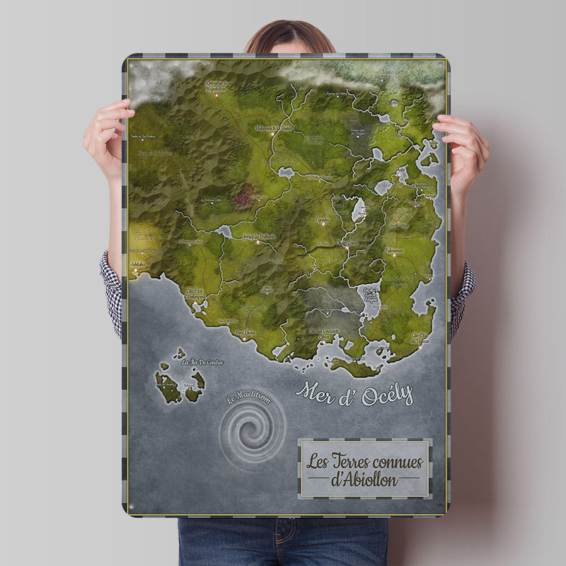 Abiollon World Map Metal Poste - World Of Retro Gaming recension och pris