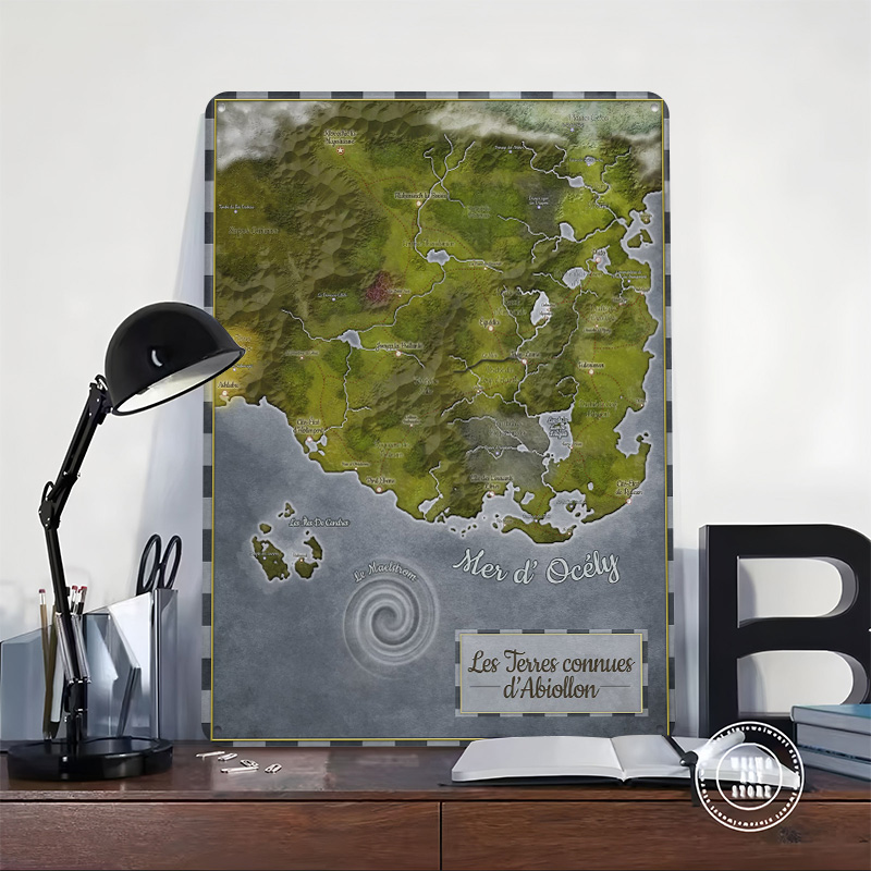 Abiollon World Map Metal Poste - World Of Retro Gaming recension och pris