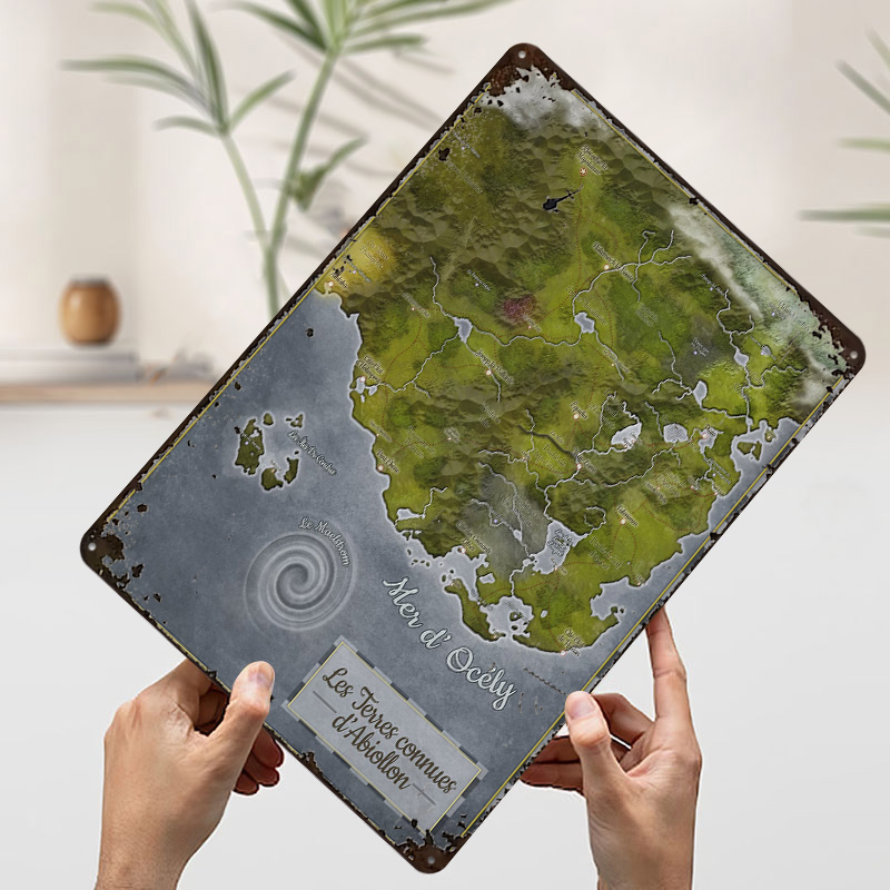 Abiollon World Map Metal Poste - World Of Retro Gaming recension och pris