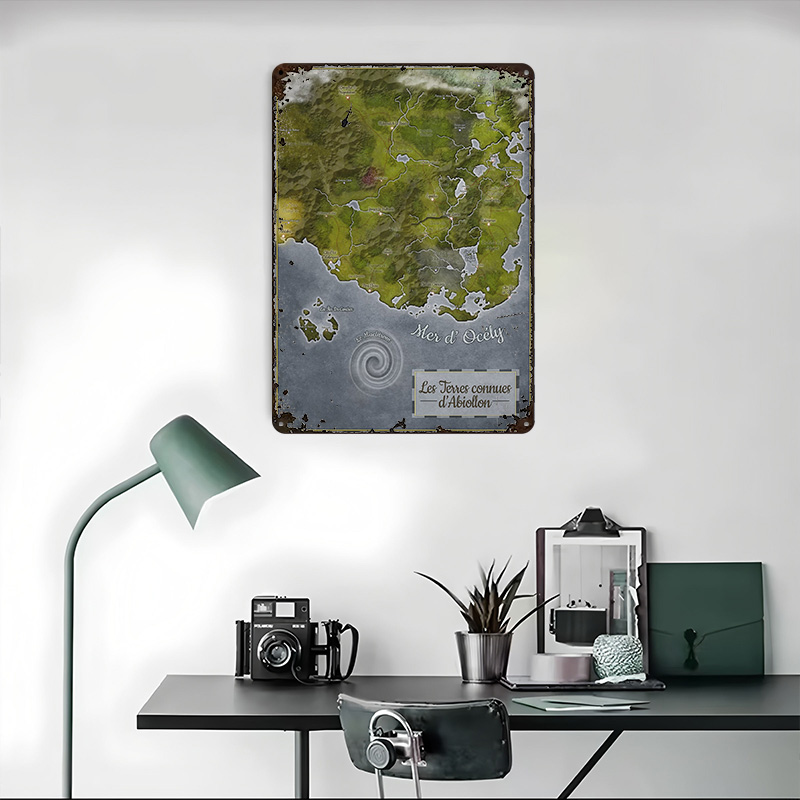 Abiollon World Map Metal Poste - World Of Retro Gaming recension och pris