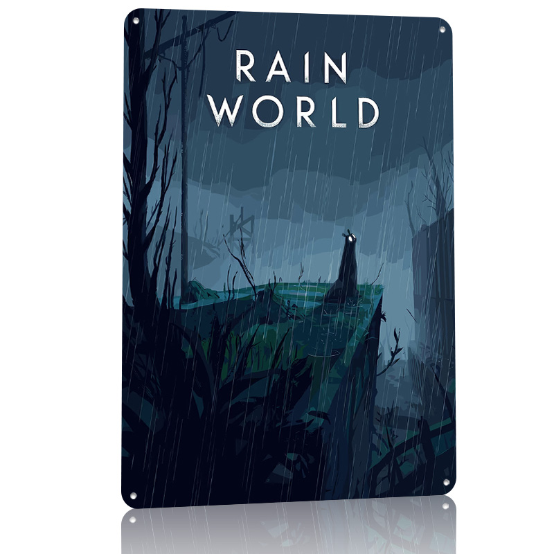 Rain World Game Cover Art Tin  - World Of Retro Gaming recension och pris