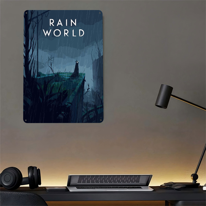 Rain World Game Cover Art Tin  - World Of Retro Gaming recension och pris