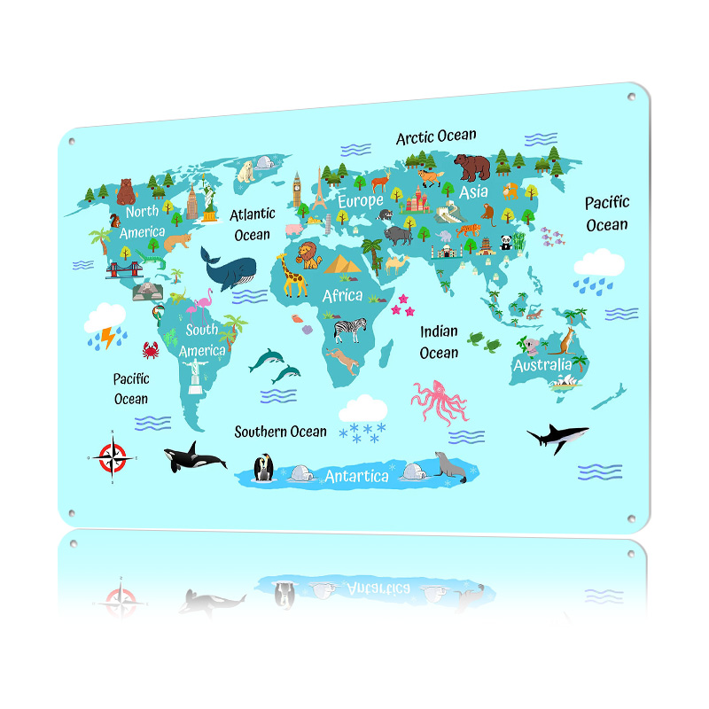 Kids World Map Printed Poster  - World Of Retro Gaming recension och pris