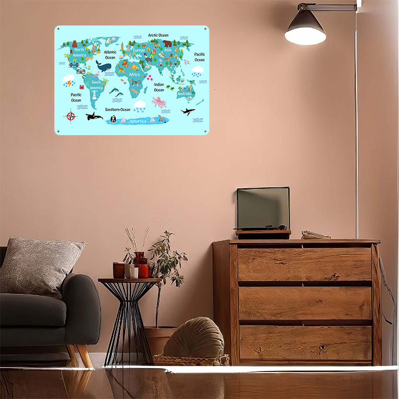 Kids World Map Printed Poster  - World Of Retro Gaming recension och pris